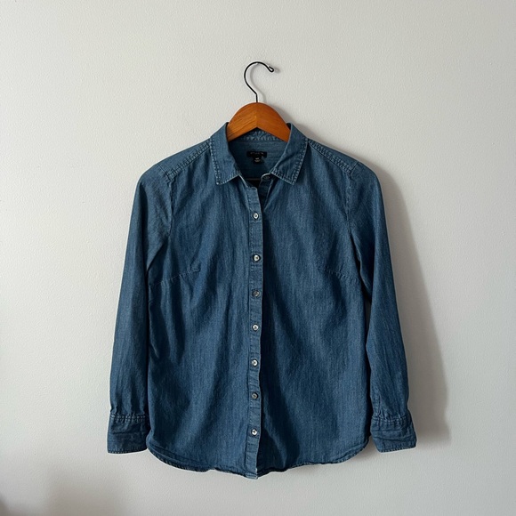 Ann Taylor Tops - Ann Taylor Women's Denim Button-Down Shirt